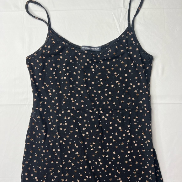 Brandy Melville Black Midi Dress with Floral Accents sz S - Picture 3 of 5